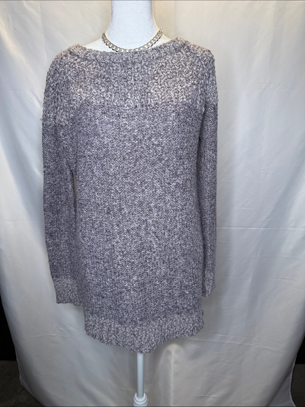 Fate Lavender Gray Cozy Knit Sweater